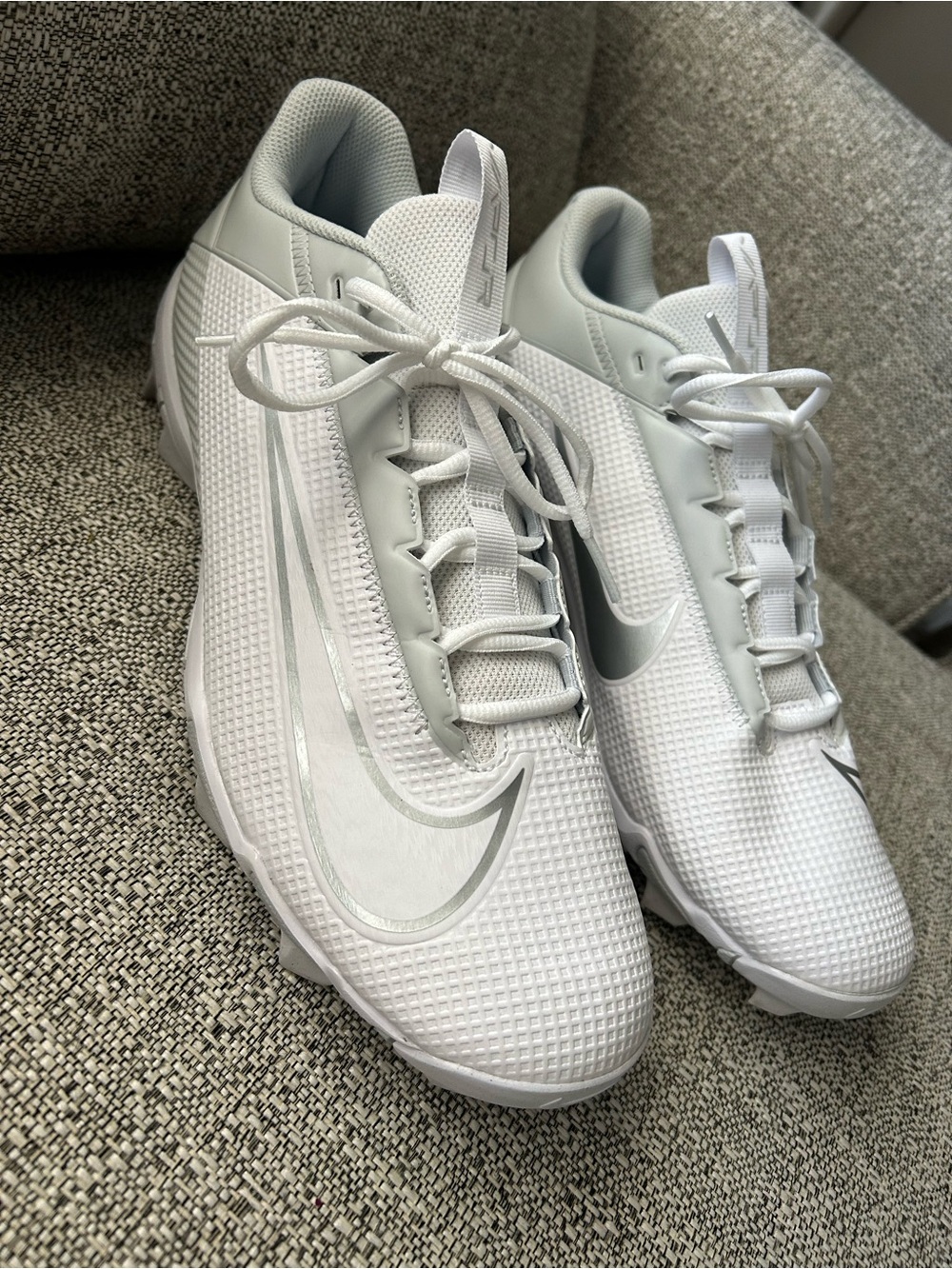 Nike White Silver Training Cleats